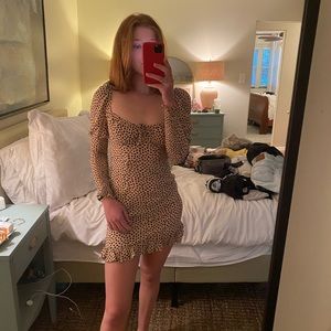 Kiss The Sky leopard print long sleeve dress from Urban Outfitters. NWT. unworn